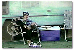 Ryan Pinkston at Jessica Simpson and Nick Lache's house on Punk'd